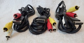 Lot of 3 Genuine Official OEM Sega Dreamcast Composite AV Cable Cord Tested