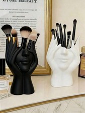 1PC Face Shape Makeup Brush Holder Art Design Cosmetic Organizer Desktop Storage