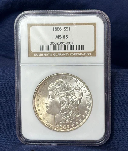 1886 Morgan Dollar US Coin 90% Silver NGC MS 65