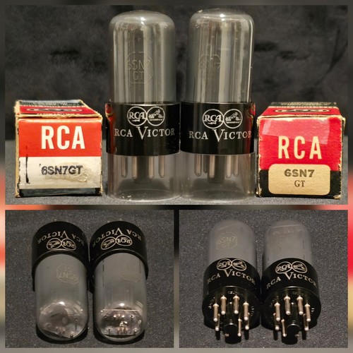 RCA VICTOR 6SN7 GT TUBE HIS MASTERS VOICE GRAY SMOKE FOIL GETTER MATCHED SET