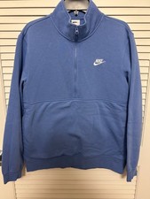 Nike Blue Fleece 1/2 Zip Pullover Sweatshirt Men's M Mock Neck Long Sleeve