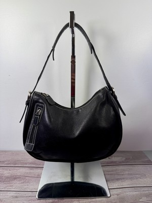Wilsons Leather Pelle Studio Black Leather Hobo Shoulder Bag