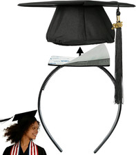 Graduation Cap Headband Insert-Anti-Fall Grad Cap Headband for Curly Hair,Gradua