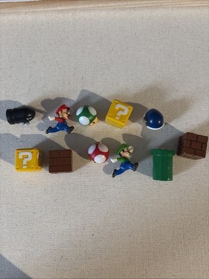 10 PCS Super Mario 3D Fridge Magnet Figures Set Refrigerator Decorations used