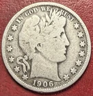 1906-O Barber Silver Half Dollar. Free Shipping