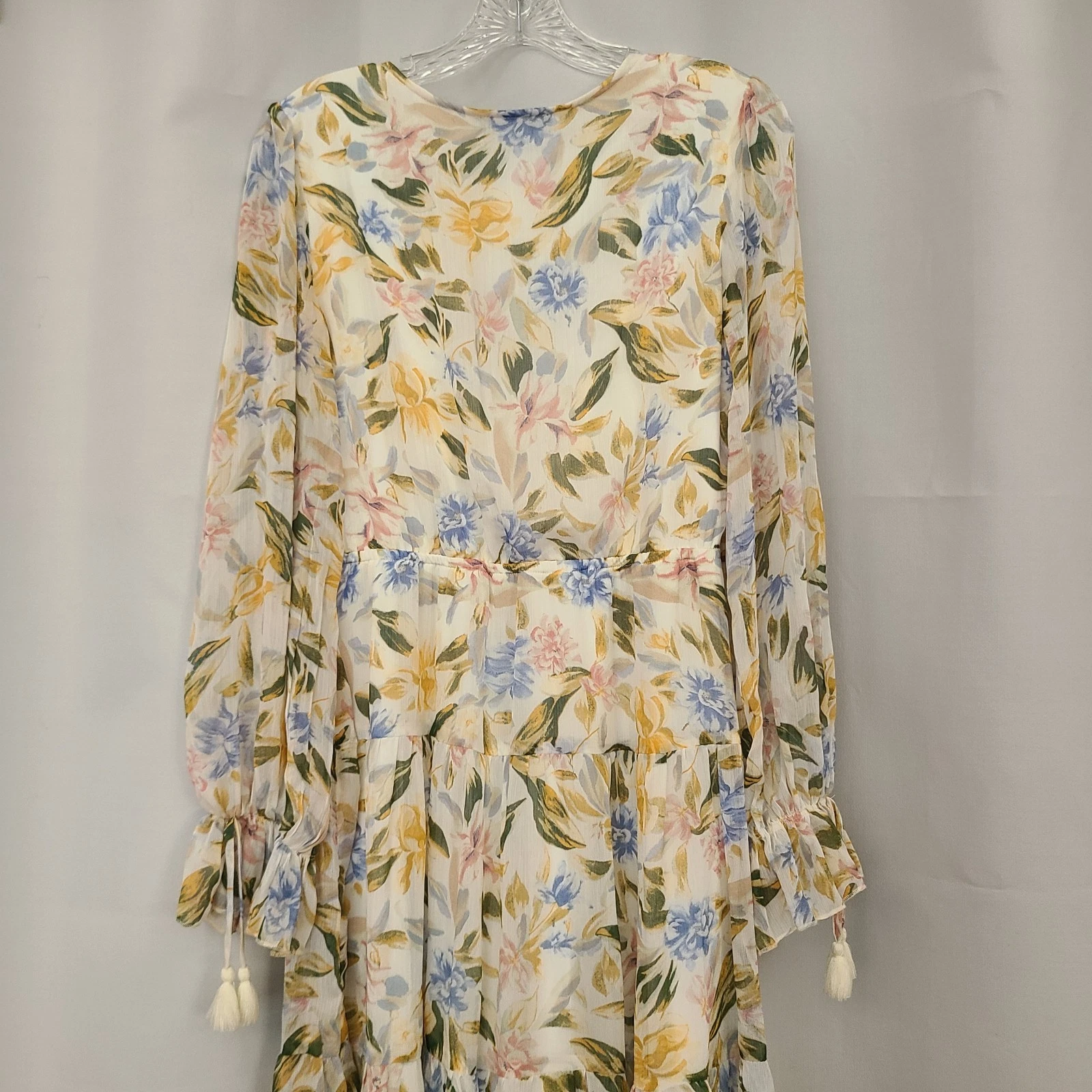 VETEMENTS Maxi abito Aakaa taglia S multicolore floreale boho leggero floreale semi trasparente foderato