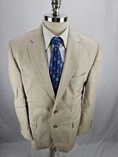 Jos. A. Bank Men's Beige Check Cotton Wool Blend Blazer Jacket 42R