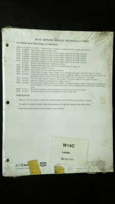 W14C Loader Service Manual Revision 8-11770R1 J I Case Equipment Guide