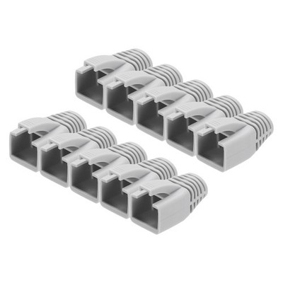 50er Pack RJ45 Schutzkappen für Cat6A/Cat7 Netzwerkkabel, 8mm grau