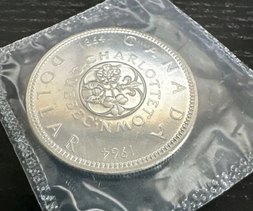 ERROR 1964 Missing Dot Canada Silver $1 Unc-Coin-ORIG Sealed MELT VALUE - $82