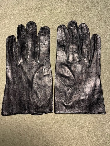 Coach Black Leather Short Dress Gloves, Size 9, Unlined