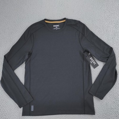 Rhone Invictus Training Shirt Mens Small Black Long Sleeve Performance Athletic