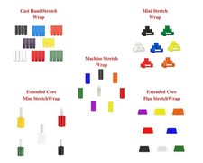 Hand Stretch Wrap Pallet Shrink Film Parcel Packaging Rolls - Multiple Colors