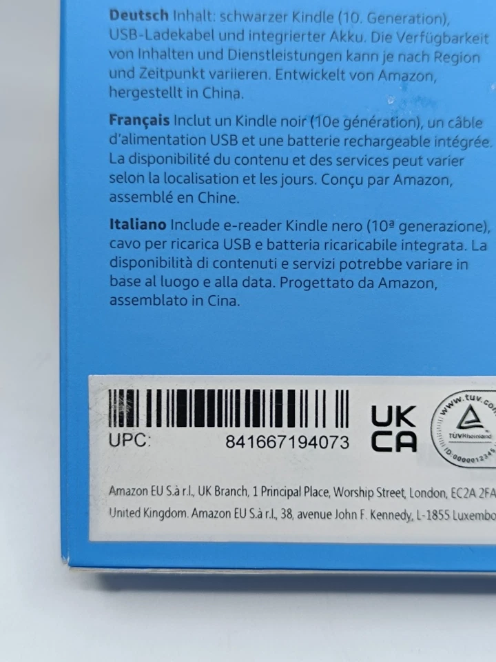 Amazon Kindle 10. Gen E-Reader 6" Schwarz – 8GB, WiFi, Modell J9G29R     _0.23_5 - Bild 4 von 4