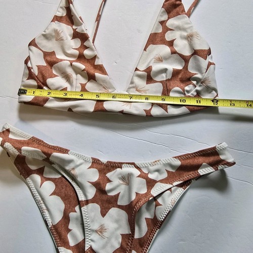 Stone Fox Swim Indo Tile Bikini Set Sol Top Puka Bottoms Sz Mediun - Picture 6 of 13