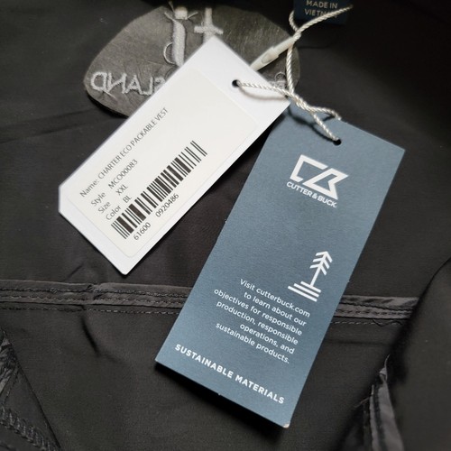 Men's NWT 2XL Cutter & Buck Black Eco Vest Treasure Island Hotel Las Vegas - Picture 6 of 11