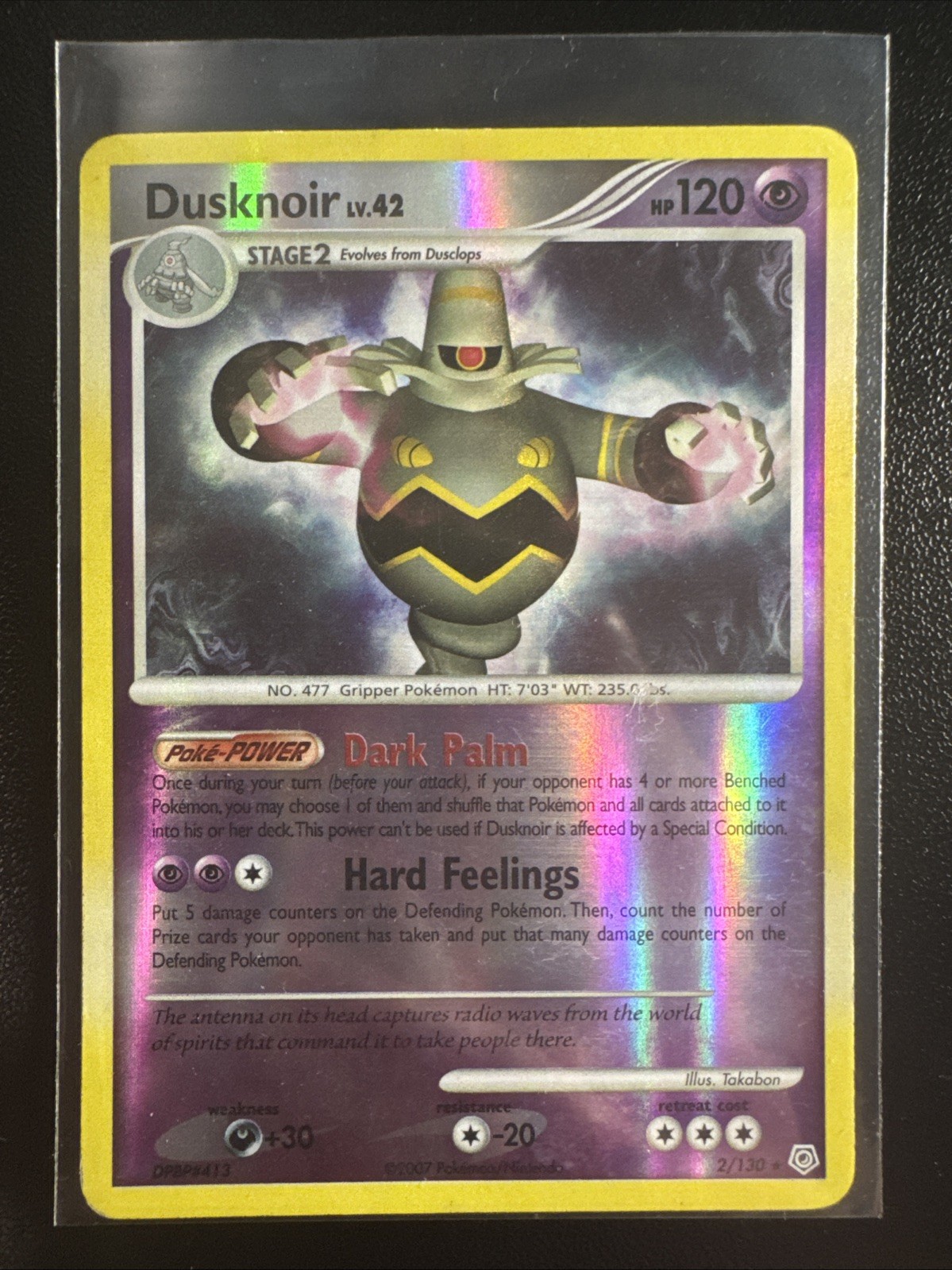 Pokémon TCG Dusknoir Diamond & Pearl Reverse Holo Rare Card 2/130 LP