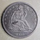 1839 P Seated Liberty Half With Drapery 50c Fine F Or Very Fine VF Original