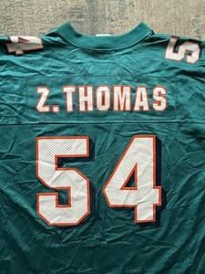 未使用品 NFL マイアミドルフィンズ Z.THOMAS 54 ゲームシャツ Vintage Reebok Zach Thomas #54 Signed Miami Dolphins Jersey Size