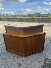 Vintage retro Turnidge of London 1970s Teak Corner Cocktail Bar shop counter MCM