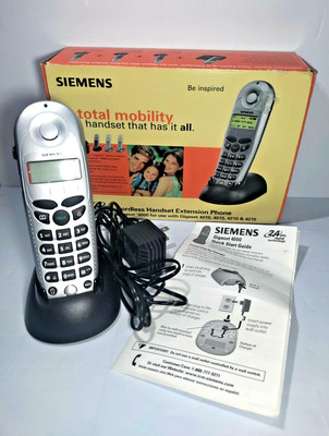 Siemens 2.4GHz Cordless Handset Extension Phone Gigaset 4000 Black & Silver EUC 