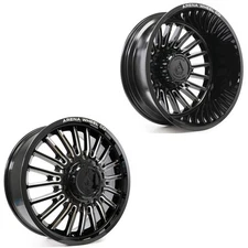 22x8.25 Arena A113 Thunder Black Milled FORD/DODGE DUALLY Wheels 10x225 Set of 6