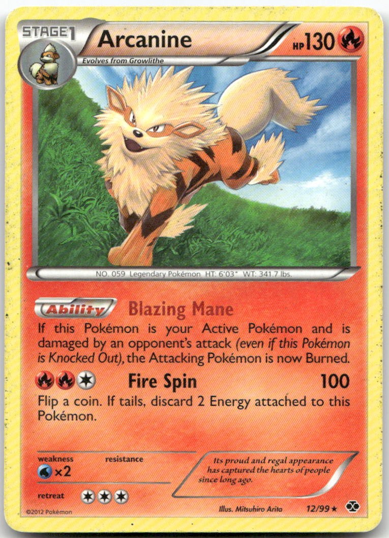 Arcanine 12/99 Rare Next Destinies Pokemon MP