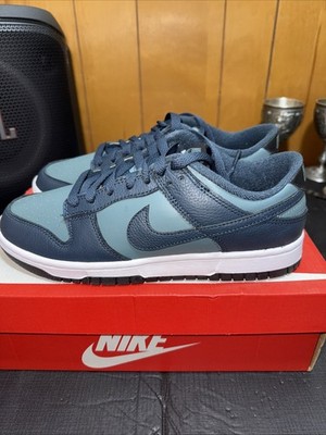 New Nike Dunk Low Retro PRM Sneakers - Mineral Slate Armory Navy Men s-8.5