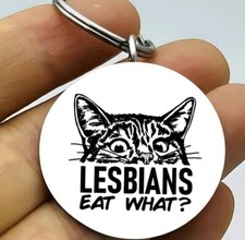 Funny Kitty Cat Joke Laugh Quote Keychain