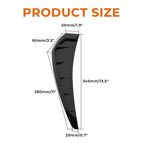 Black Side Fender Vent Air Wing Cover Trim For Honda Civic 10th Gen 2016-2021 - Picture 5 of 13