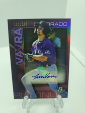 Bowman Platinum Terrin Vavra 2020 Auto Top Prospect #TOP-68 púrpura/199 Rockies