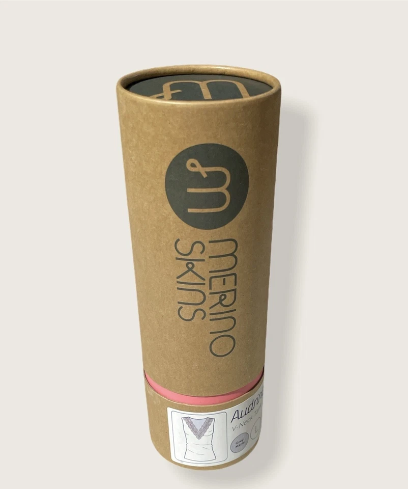 Merino Skins Women's Lace Audrina V-Neck Tank Thermal Top Base Layer - Grey Marl