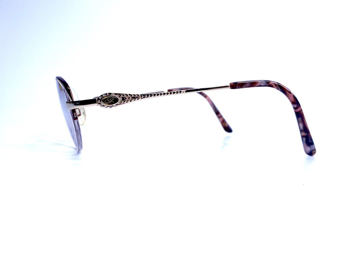 Sophia Loren Gold Purple Metal Oval Half Rim Sunglasses Zyloware M304 1685019135 Sophia Loren Gold Purple Metal Oval Half Rim Glasses  main image 3