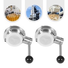 2Pcs 2 Inch Butterfly Valve Stainless Steel Industry Butterfly Valve w/ Handle