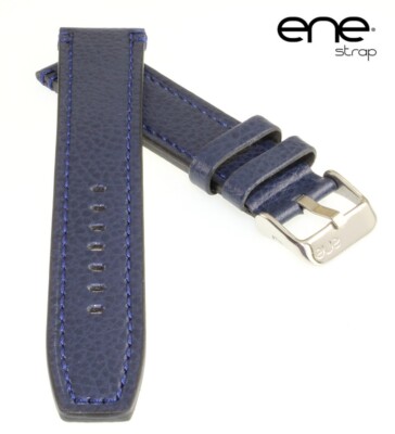 ene strap Büffelleder Uhrenarmband Modell Dallas blau-TiT 22 mm, wasserfest