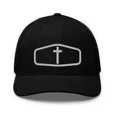 christian hat, cross trucker hat, mens cross hat, god hats, christian hat for me