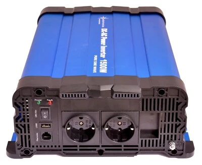 Convertisseur FS1500DR 12V Pour 230 V 1500/3000 Watt Pur Sinus Aucun Affichage - Photo 1/4