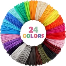 24 Colors 1.75Mm ABS 3D Pen Printer Filament Refill, Each Color 3.5M, Total 84M