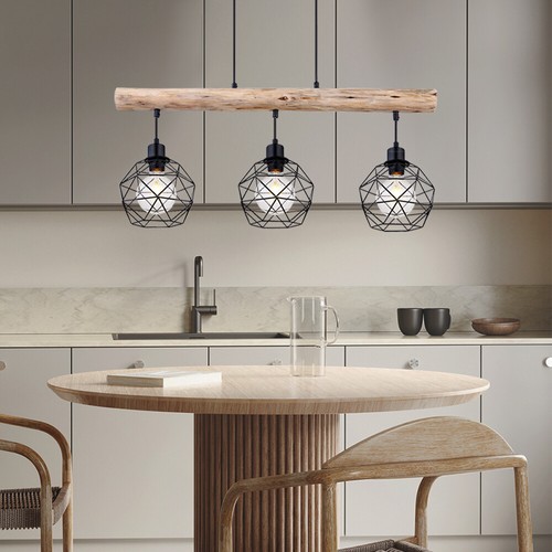 Smart RGB LED Hänge Leuchte dimmbar Google Decken Lampe Alexa Holz Balken Pendel - Afbeelding 12 van 12