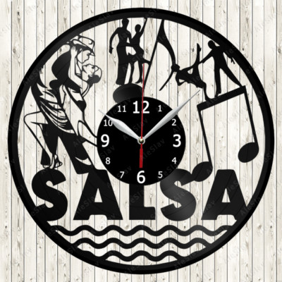 Salsa Dance Skates Vinyl Record Wall Clock Decor Handmade 1779
