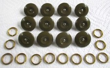 12x British Army:"DENIM BATTLEDRESS BLOUSE BUTTONS & RINGS" (19mm, BD, Overalls)