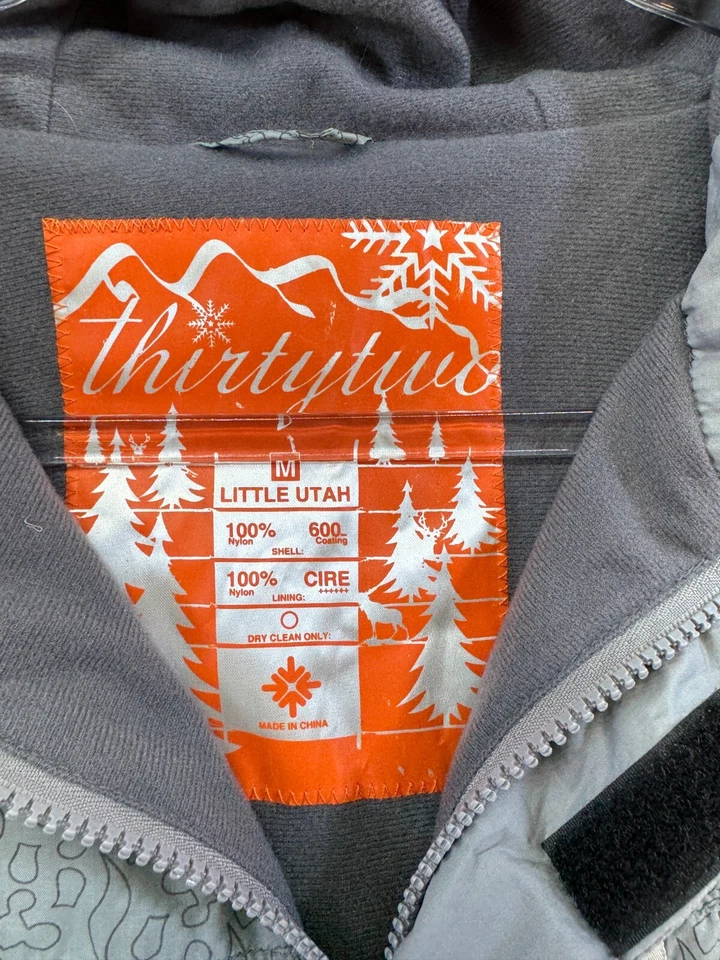 ThirtyTwo Snowboard Jacket Size Medium Little Utah Gray Snow Skiing Outdoor - Image 3 of 4