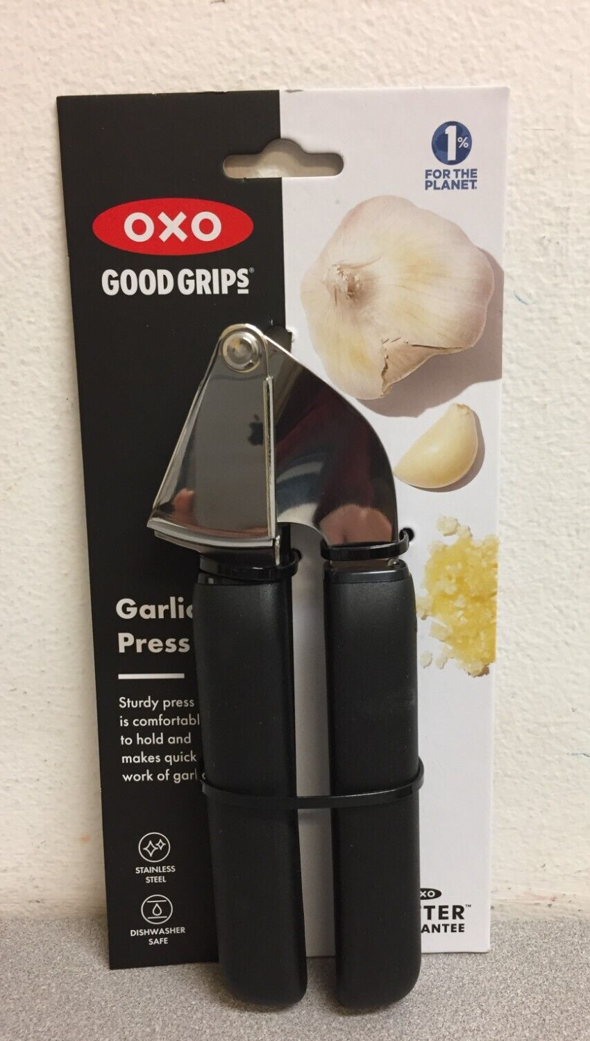 OXO Good Grips 11327300 Black Rubber/Stainless Steel Garlic Press-image