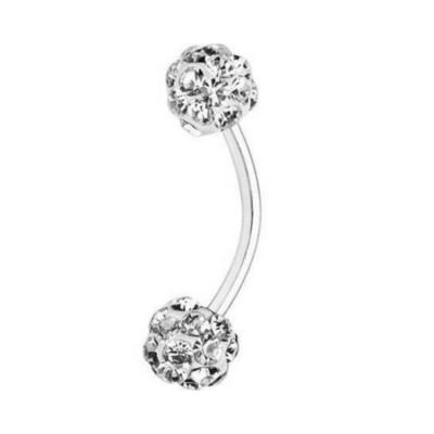 16G Multi 4mm CZ Gem Ferido Ball Curve Barbell Eyebrow Ring Daith Body Piercing