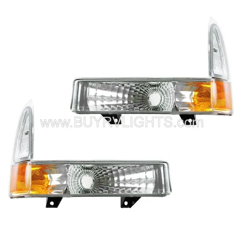 FLEETWOOD DISCOVERY 2005 2006 PAIR DIAMOND CLEAR LIGHTS TURN SIGNAL CORNER LAMPS