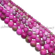 Natural Red Green Multicolor Jade 6/8/10/12/14mm Round Gemstone Loose Beads 15''
