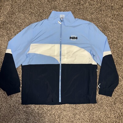 Men's Puma Clyde Jacket Day Dream Dark Night Size XL $80