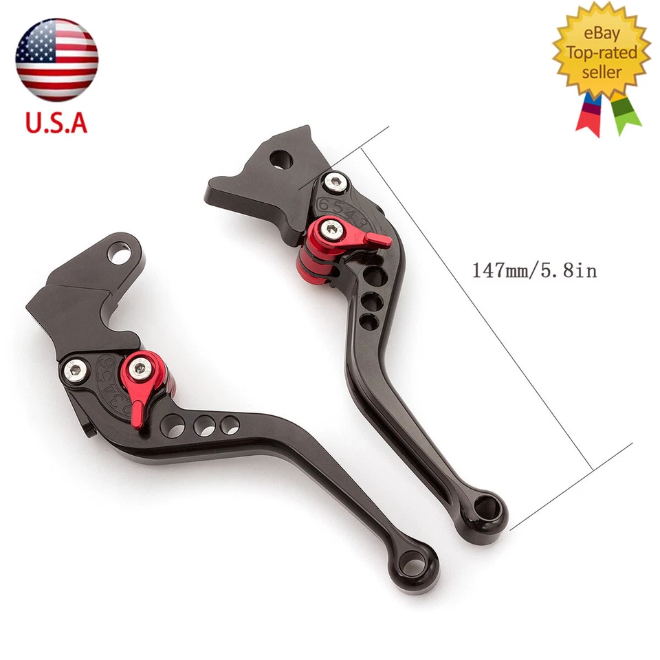 Palancas de embrague de freno CNC cortas ajustables para Suzuki GSXR1000 2001 2002 2003 2004 Foto 3 de 4