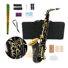 Eb Flat Alto Black-Gold Saxophone with Carry Case  Accessories for Music Lover