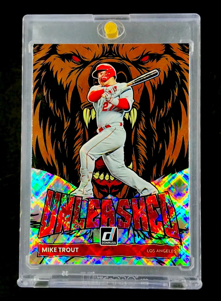 MIKE TRUUT DIAMANTE REFRACTOR SP Inserto Holo Desatado Donruss No Automático - ÁNGELES Foto 4 de 4